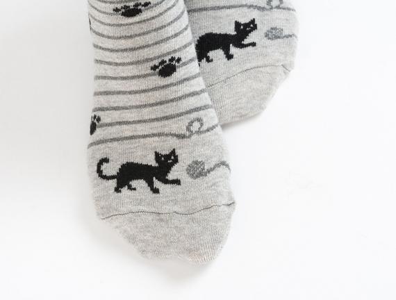Bayan Patili Kedili Soket Çorap