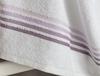 Ruban Armürlü Banyo Havlusu - Beyaz / Mürdüm - 70x140 cm