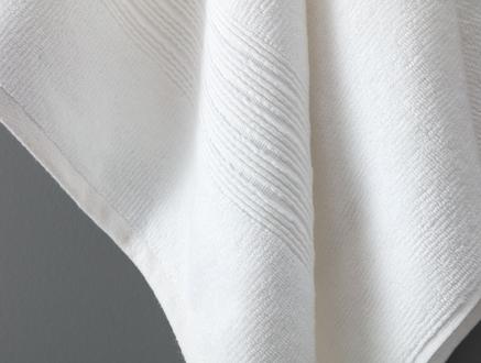 Stripe Armürlü Banyo Havlusu - Beyaz - 80x150 cm