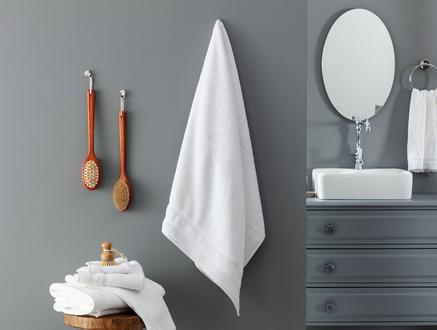 Ryella Armürlü Banyo Havlusu - Beyaz - 80x150 cm