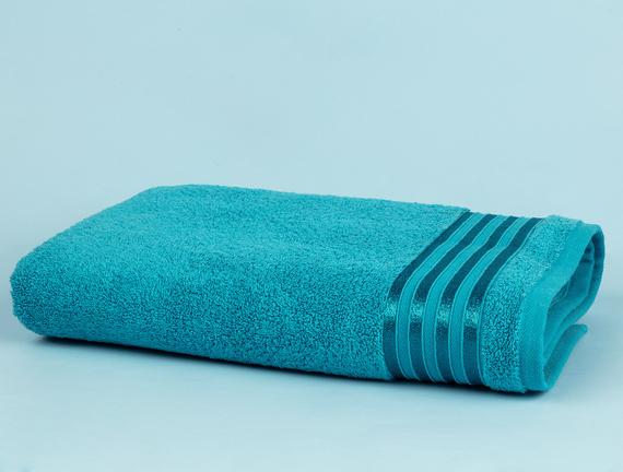 Maynor Bordürü Floşlu Banyo Havlusu - Koyu Mint Yeşili - 70x140 cm