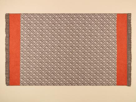 Esperanza Saçaklı Dokuma Kilim - Vizon/Turuncu - 120x180 cm