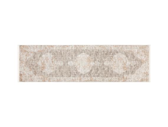 Burke İplik Boyalı Kadife Halı - Vizon  - 80x300 cm