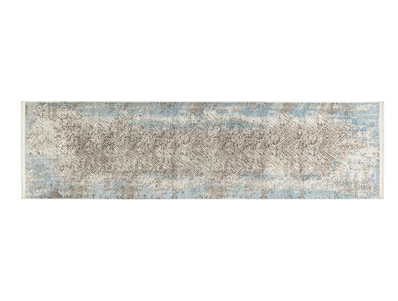 Adalin İplik Boyalı Kadife Halı - Mavi - 80x300 cm