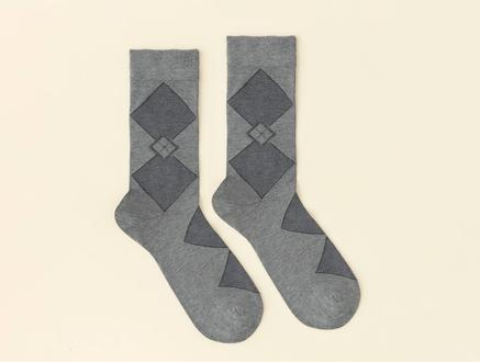 Léopard Erkek Soket Çorap - Gri