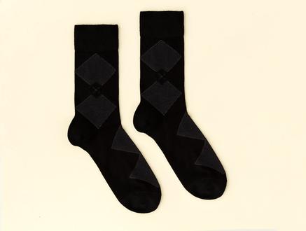Léopard Erkek Soket Çorap - Siyah
