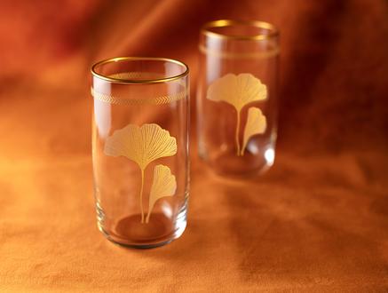 Musette - Lovely Ginkgo Leaves 4'lü Meşrubat Bardağı Seti - 365ML